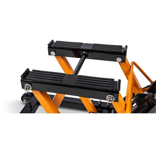 ATV and Motorcycle Jack, 0.75 Ton(s) Capacity, 4-2/3" Lowered, 14-1/2" Raised, Manual Hydraulic O-Max