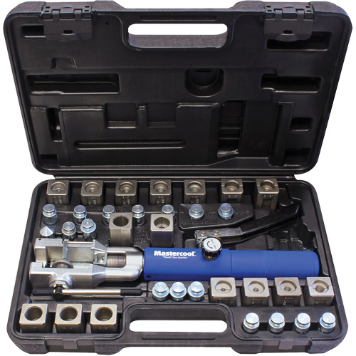 Jeu d'outils &agrave; &eacute;vaser hydraulique universel avec manche bleu & jeu d'adaptateurs O-Max