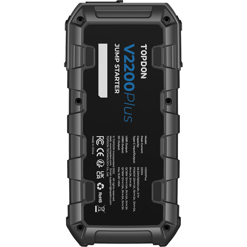 V2200Plus 2-en-1: d&eacute;marreur de secours 2200 A de pointe, testeur de batterie et de syst&egrave;me O-Max
