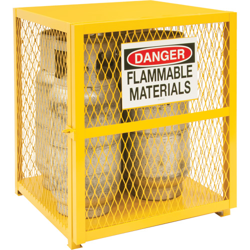 Armoire de rangement pour bouteilles &agrave; gaz, nbre de bouteilles: 4, 30" , 30" , 35" , Jaune O-Max