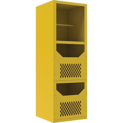 Armoire pour le contr&ocirc;le des d&eacute;versements, 1 Tablettes, 72" h x 24" la x 24" p, Acier, Jaune O-Max