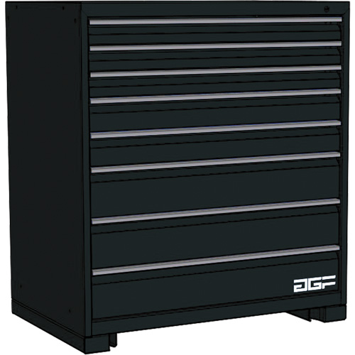 Modular Drawer Cabinet, 8 Drawers, 24" W x 24" D x 40" H, Black O-Max