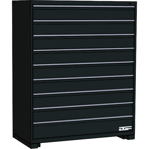 Modular Drawer Cabinet, 9 Drawers, 36" W x 24" D x 60" H, Black O-Max