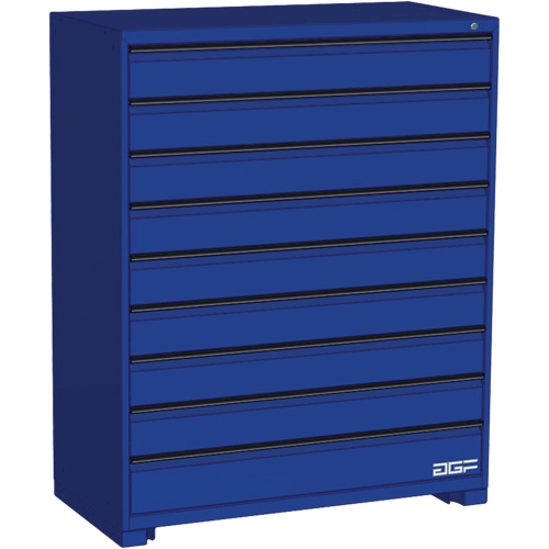 Modular Drawer Cabinet, 9 Drawers, 48" W x 24" D x 60" H, Blue O-Max