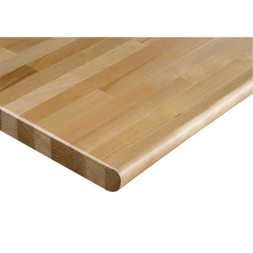 Hardwood Workbench Top, 60" W x 36" D, Bullnose Edge, 1-1/4" Thick O-Max