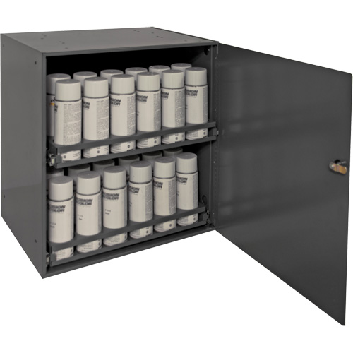 Aerosol Storage Cabinet, Steel, 21-7/8" H x 15-15/16" W x 20-5/16" D, Grey O-Max