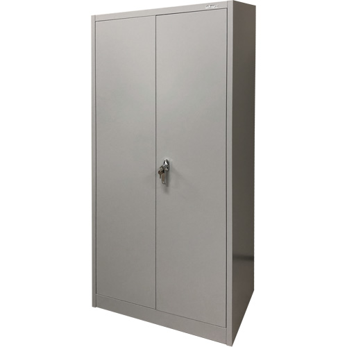 Armoire de rangement, Acier, 4 Tablettes, 66" h x 30" la x 15" P, Gris O-Max