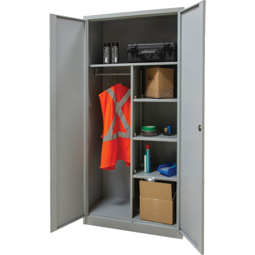 Combination Storage Cabinet, 36" W x 18" D x 72" H, Grey O-Max