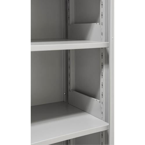 Armoires de rangement Hi-Boy, Acier, 4 Tablettes, 72" h x 36" la x 18" P, Gris O-Max