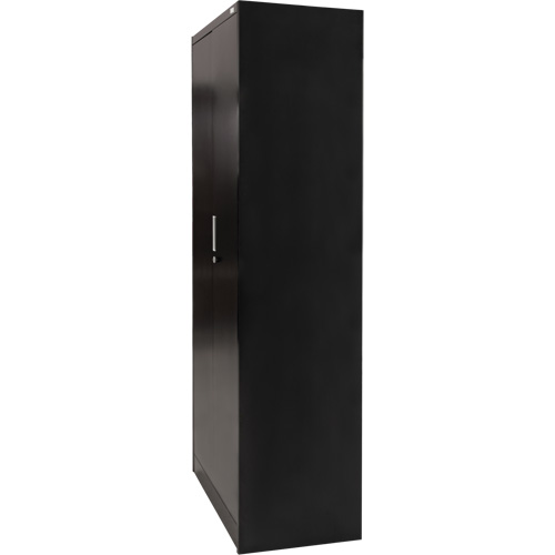 Armoire de rangement Hi-Boy, Acier, 4 Tablettes, 72" h x 36" la x 18" P, Noir O-Max
