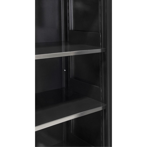 Armoire de rangement Hi-Boy, Acier, 4 Tablettes, 72" h x 36" la x 18" P, Noir O-Max