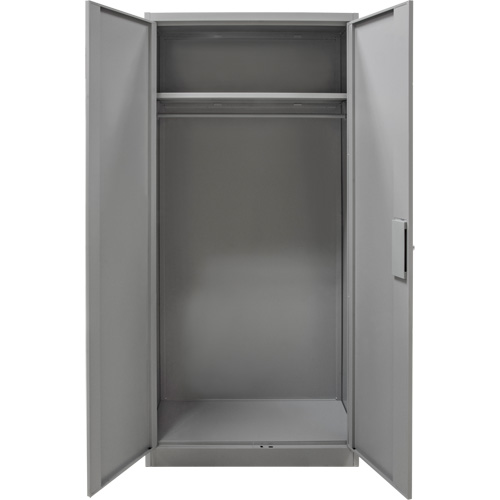 Armoire garde-robe, Acier, 36" la x 18" p x 72" h, Gris O-Max