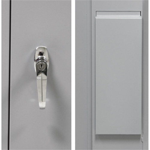 Armoire garde-robe, Acier, 36" la x 18" p x 72" h, Gris O-Max