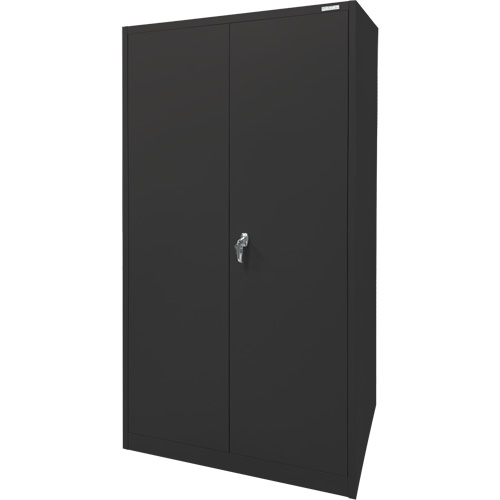 Armoire d'entreposage, Acier, 4 Tablettes, 78" h x 36" la x 24" P, Noir O-Max