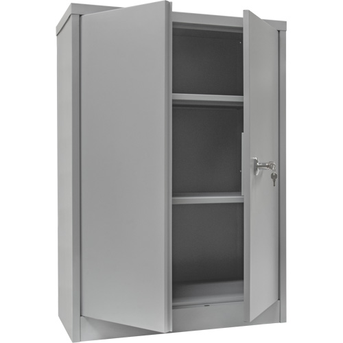 Armoire de rangement &agrave; hauteur de comptoir, Acier, 2 Tablettes, 42" h x 30" la x 15" P, Gris O-Max