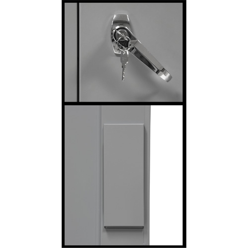Armoire de rangement &agrave; hauteur de comptoir, Acier, 2 Tablettes, 42" h x 30" la x 15" P, Gris O-Max