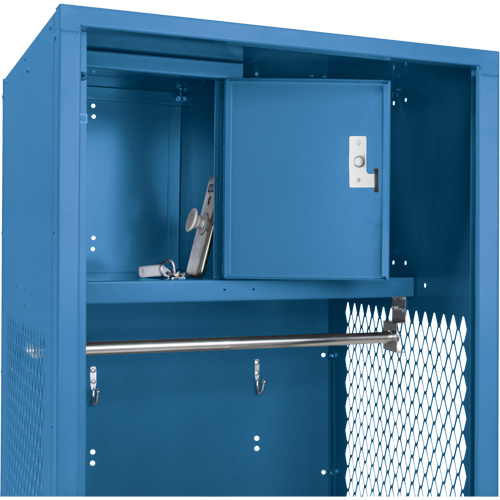 Casier pour &eacute;quipement, Acier, 24" la x 24" p x 72" h, Bleu fonc&eacute; O-Max