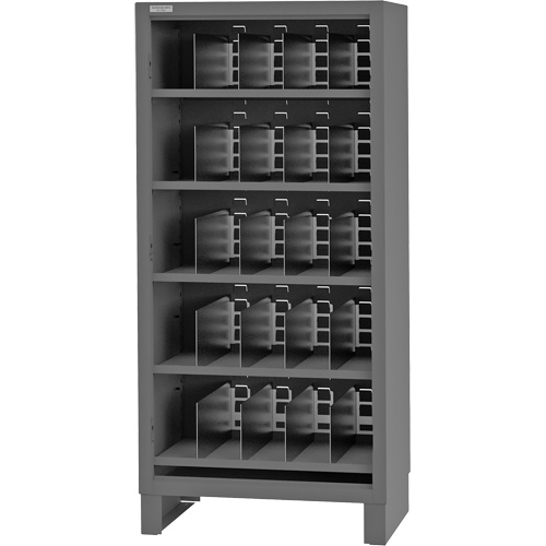 Heavy-Duty Open Front Cabinet with Dividers, Steel, 0 Drawers, 36" x 24" x 78", Grey O-Max