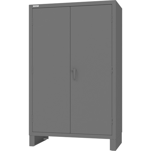 Cabinet with Hanging Bar & Standard Recessed Doors, Steel, 78" H x 48" W x 24" D, Grey O-Max