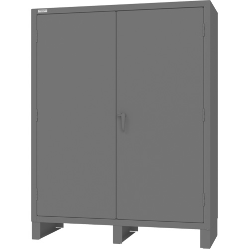 Cabinet with Hanging Bar & Standard Recessed Doors, Steel, 78" H x 60" W x 24" D, Grey O-Max