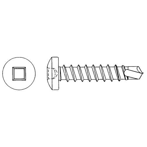 Self Drill Pan Head Screws, #10 x 1/2" L, Zinc Plated O-Max