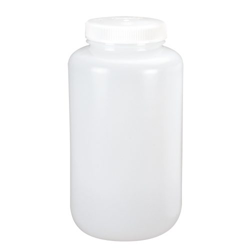 Wide-Mouth Bottles, Round, 1/2 gal., Plastic O-Max