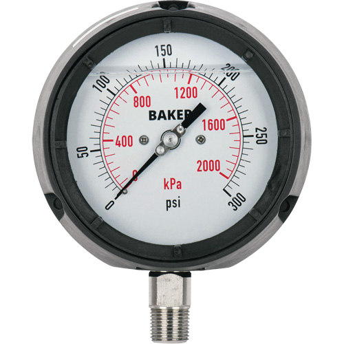 Manom&egrave;tre,  4-1/2", 0-5000 psi/0-35 000 kPa, Fixation inf&eacute;rieure, Analogique rempli de liquide O-Max