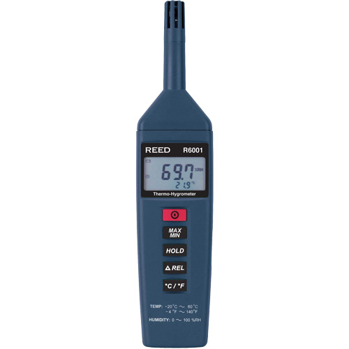 Thermo-Hygrometer, 0% - 100% RH, -4° - 140° F ( -20° - 60°C ) O-Max