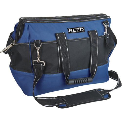 Sac &agrave; outils industriel, Polyester, 33 pochettes, Noir/Bleu O-Max