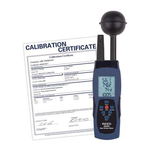 Wet-Bulb Globe Temperature (WBGT) Heat Stress Meter with Calibration Certificate O-Max