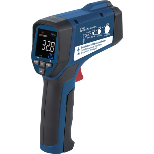 Professional Infrared Thermometer, -26 - 1472° F ( -32 - 800° C ), 30:1, Adjustable Emmissivity O-Max