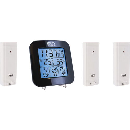 Wireless Weather Station with 3 Sensors, Non-Contact, Digital, 40-158°F (-40-70°C) O-Max