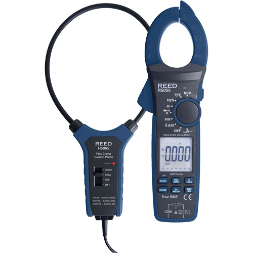 True RMS Clamp Meter with Flexible Current Probe & ISO Certificate, AC/DC Voltage, AC/DC Current O-Max
