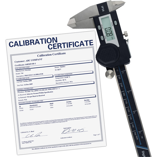 Pied &agrave; coulisse num&eacute;rique de 6" (150 mm) avec certificat de traçabilit&eacute; de l'&eacute;talonnage, R&eacute;solution de 0,0005" (0,01 mm), 0" - 6" (0 mm - 150 mm) gamme de mesure O-Max