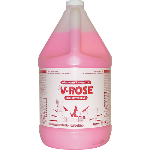 D&eacute;tergent liquide pour vaisselle V-Rose, Liquide, 4 L, Fraîcheur O-Max
