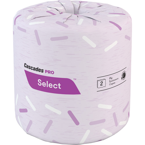 Papier hygi&eacute;nique Pro Select, 2 Pli, 500 Feuilles/Rouleu, Blanc O-Max
