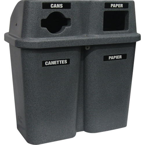 Contenants de recyclage Bullseye, Bord de rue, Plastique, 2 x 22 gal. US O-Max