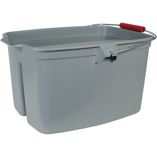 Seau &agrave; double usage, Capacit&eacute; de 5 gal. US (20 pintes), Gris O-Max