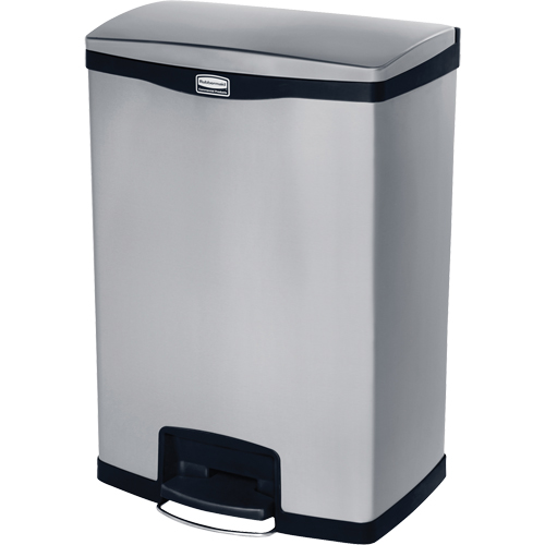 Contenant &agrave; d&eacute;chets Slim Jim , Acier inoxydable, Capacit&eacute; 24 gal. US O-Max