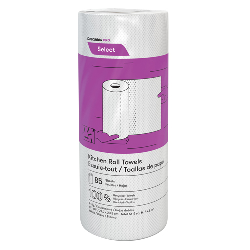 Rouleau d'essuie-tout de cuisine Pro Select, 2 Pli, 85 Feuilles/rouleau, 8" la, 11" lo O-Max