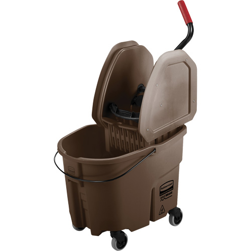 WaveBrake&reg; Mop Bucket & Wringer Combo Pack, Down Press, 8.75 US Gal.(35 Quart), Brown O-Max