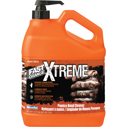 Xtreme Professional Grade Hand Cleaner, Pumice, 3.78 L, Pump Bottle, Orange O-Max