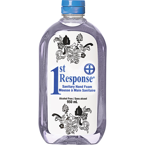 1st Response&reg; Sanitary Hand Foam, Liquid, 950 ml, Bottle, Unscented O-Max