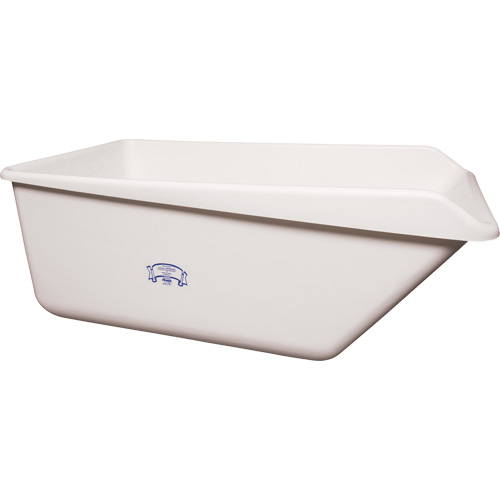Bac de rangement avec rebord inclin&eacute;, Plastique, Blanc O-Max