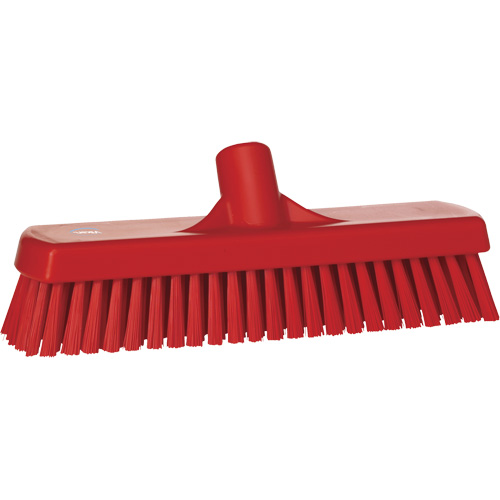 Deck & Wall Scrub Brush, Stiff Bristles, 12", Polyester, Red O-Max