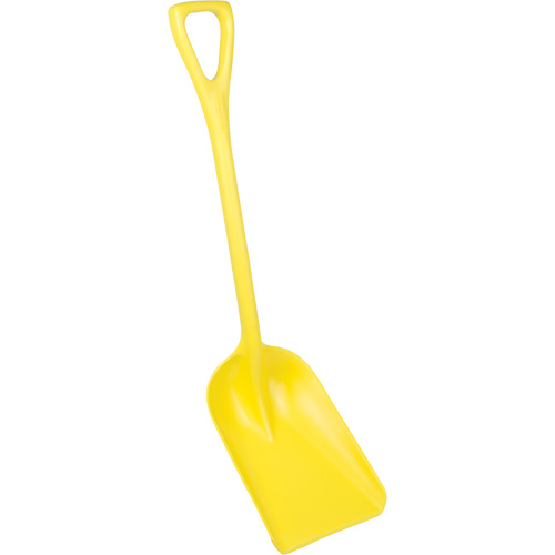 One-Piece Hygienic Shovel, 10" x 6" Blade, 37-1/2" Length, Plastic, Yellow O-Max