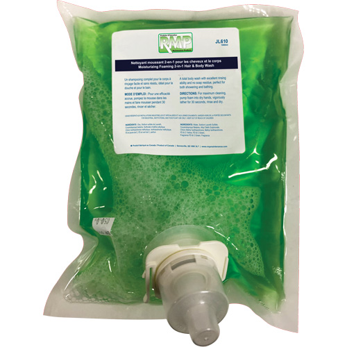 Savon hydratant pour le corps et les cheveux, 1 L, Pomme verte, Sac-cartouche O-Max