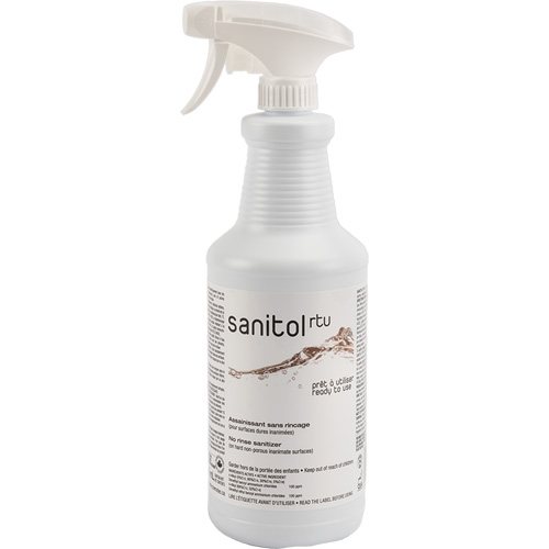 D&eacute;sinfectant et assainissant concentr&eacute; Sanitol, 950 ml, Bouteille &agrave; g&acirc;chette O-Max