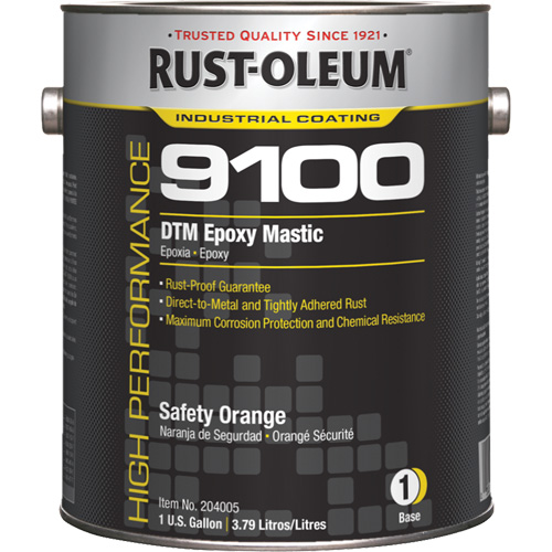 Base de mastic &eacute;poxy DTM du syst&egrave;me 9100, Orange s&eacute;curit&eacute;, Gallon O-Max