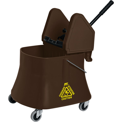 Champ Bucket & Wringer Combo, Down Press, 10 US Gal.(40 Quart), Brown O-Max